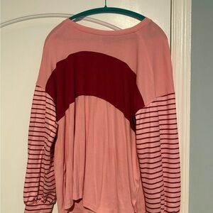 Chic Pink and Red Women's Sweatshirt